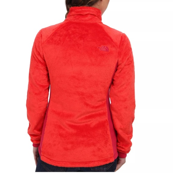 The North Face Jacket Womens S Red Pink Tech Osito Full Zip Fleece Cozy Furry - Picture 8 of 12